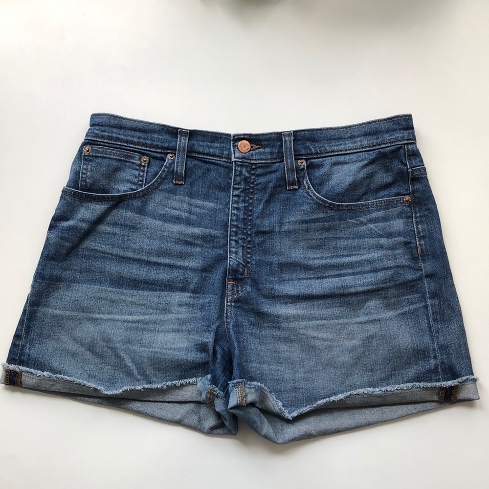 J crew high rise denim shorts